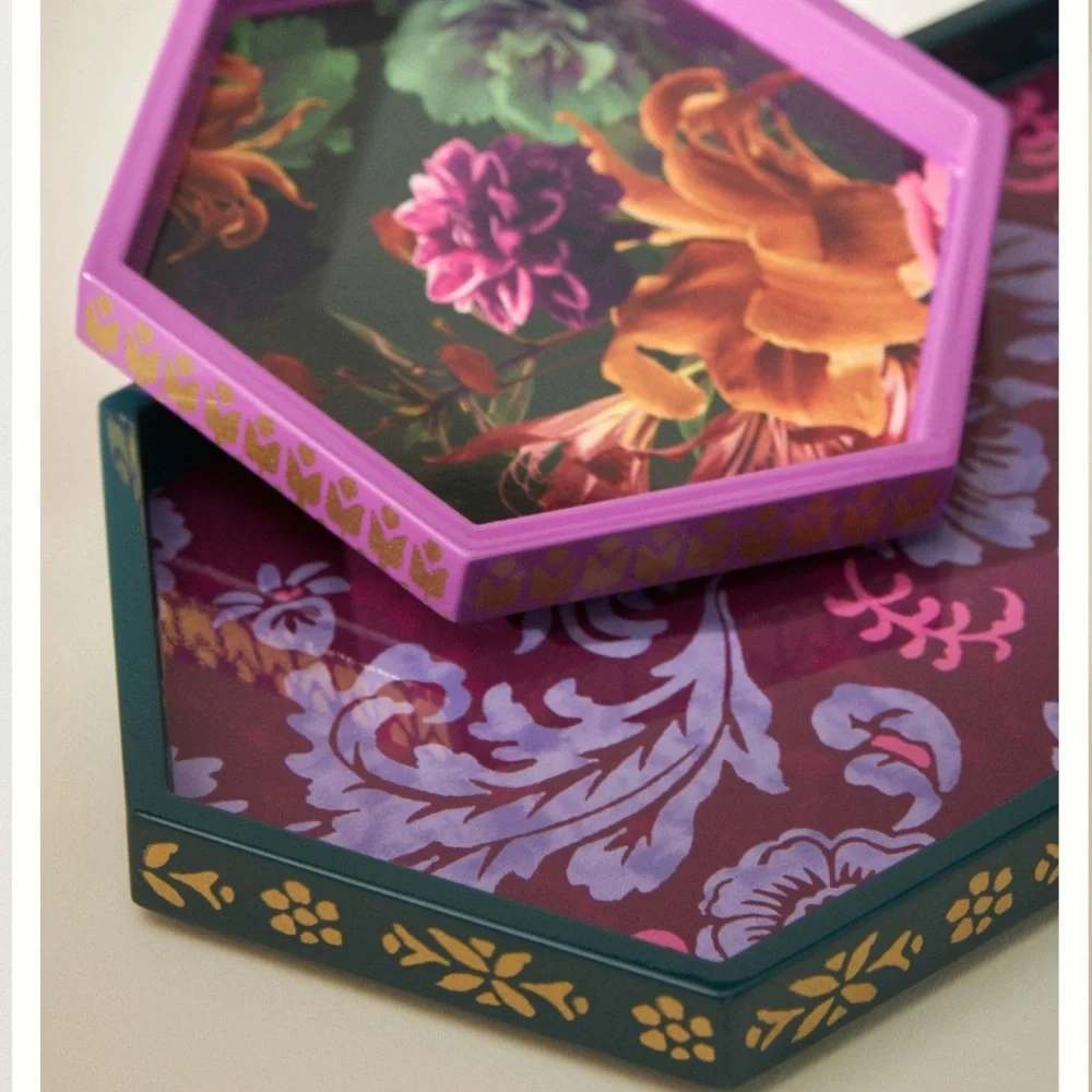 Liza Fresh Verlaine Floral wood tray